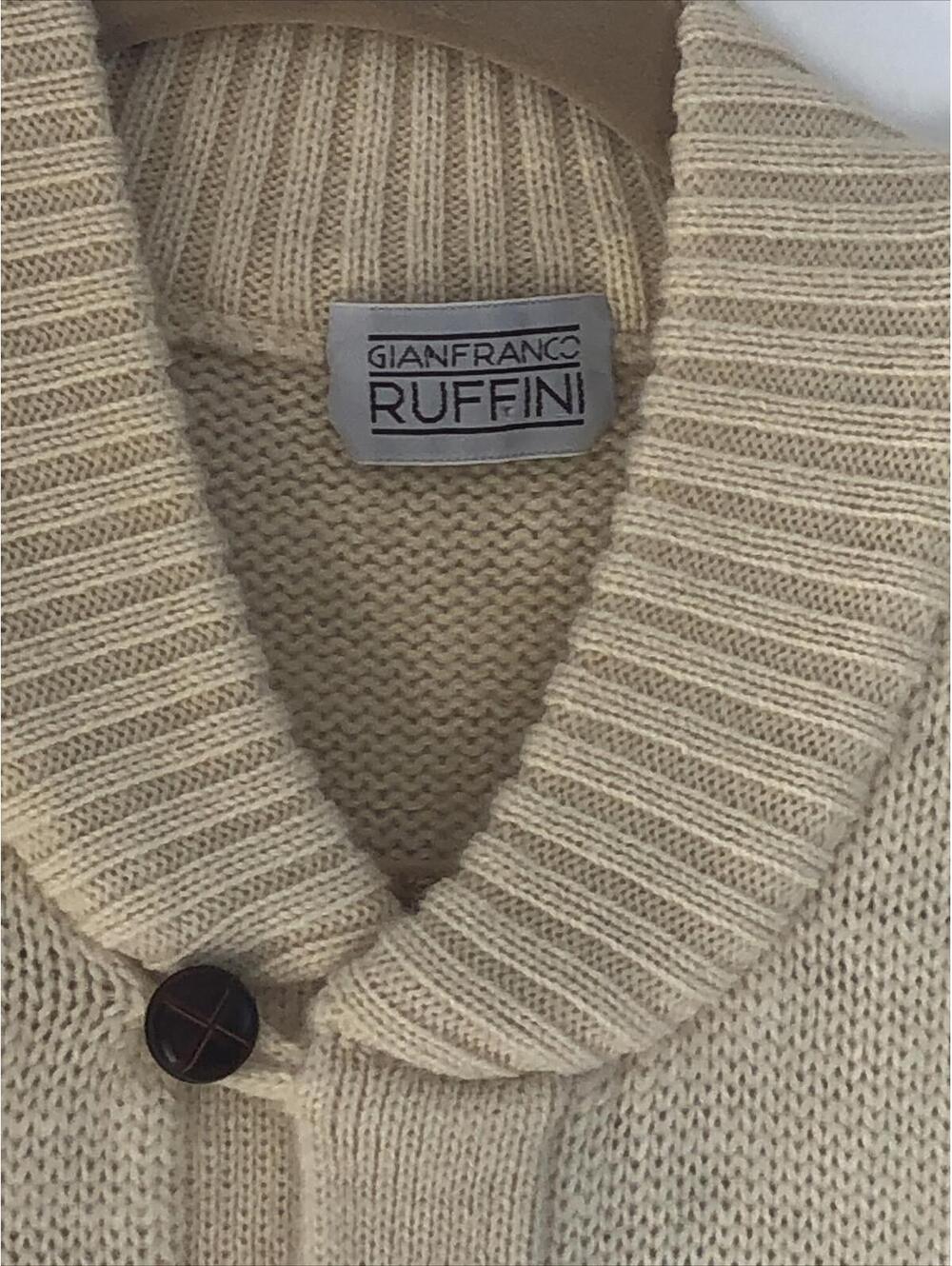 Gianfranco Ruffini Wool Sweater Vest Ivory Large - Picture 2 of 8
